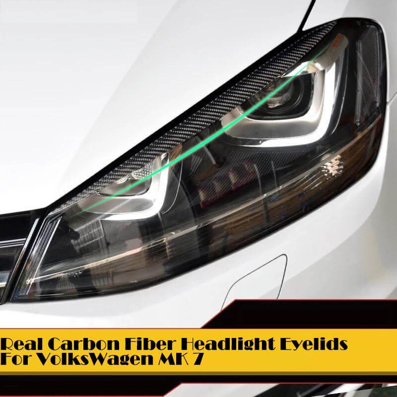 Pinalloy Carbon Fiber Headlight Eyelids Eyebrow For Volkswagen VW MK 7