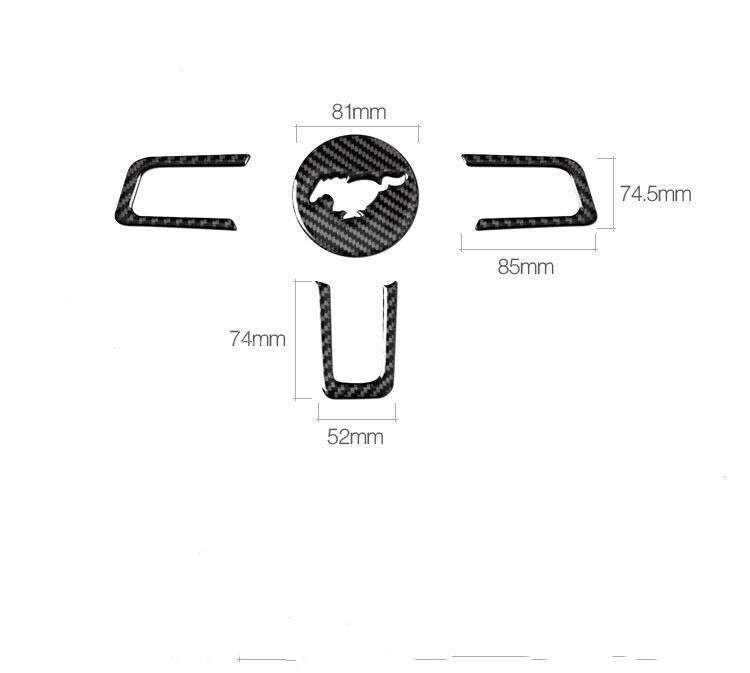 Pinalloy Steering Wheel Emblem Sticker with Carbon Fibre Texture For Ford Mustang 2015 - 17 - Pinalloy Online Auto Accessories Lightweight Car Kit 