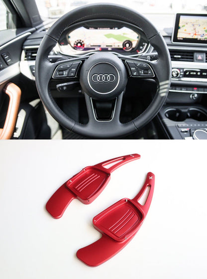 Pinalloy CNC Red Metal Alloy Steering Paddle Shifter Extension for Audi A3 A4L A5 Q7 TT TTS S4 Q2 S3 SQ 2016-2017 - Pinalloy Online Auto Accessories Lightweight Car Kit 