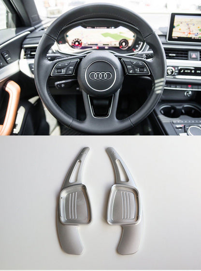 Pinalloy CNC Silver Metal Alloy Steering Paddle Shifter Extension for Audi A3 A4L A5 Q7 TT TTS S4 Q2 S3 SQ 2016-2017 - Pinalloy Online Auto Accessories Lightweight Car Kit 