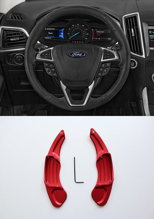 Pinalloy Red Metal Steering Paddle Shifter Extension for Ford Lincoln 2013 - 2017 - Pinalloy Online Auto Accessories Lightweight Car Kit 