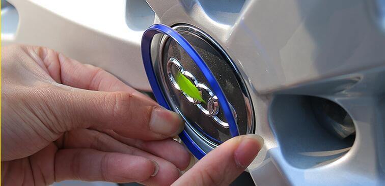(Set of 4) Aluminum Interior Metal Wheel Frame Ring Emblem For Audi A3 A4L A6L A7 A8 (Blue) - Pinalloy Online Auto Accessories Lightweight Car Kit 