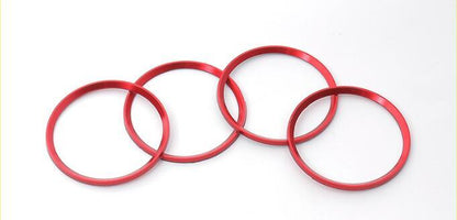 (Set of 4) Aluminum Interior Metal Wheel Frame Ring Emblem For Audi A3 A4L A6L A7 A8 (Red) - Pinalloy Online Auto Accessories Lightweight Car Kit 