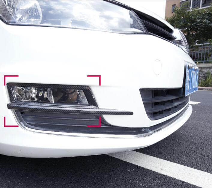 (Set of 2) Pinalloy ABS Real Carbon Fiber Fog Light Frame For Volkswagen VW MK7 Golf 7 - Pinalloy Online Auto Accessories Lightweight Car Kit 