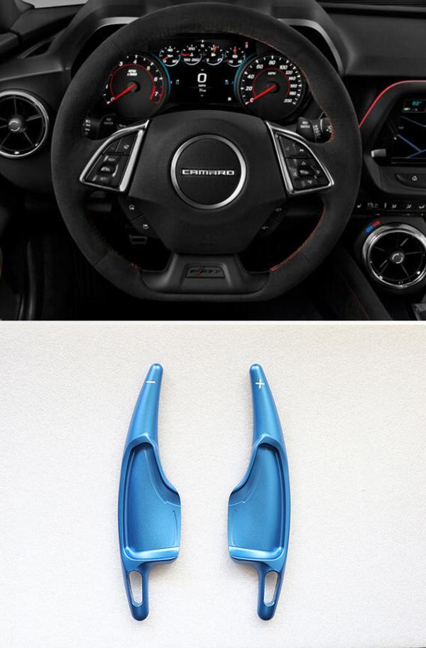 Pinalloy Blue Alloy Paddle Shifter Extension For 2016-2018 Chevrolet Camaro - Pinalloy Online Auto Accessories Lightweight Car Kit 