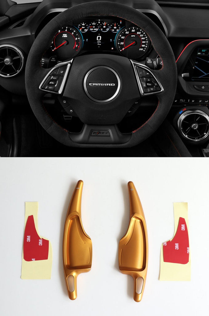 Pinalloy Gold Alloy Paddle Shifter Extension For 2016-2018 Chevrolet Camaro - Pinalloy Online Auto Accessories Lightweight Car Kit 