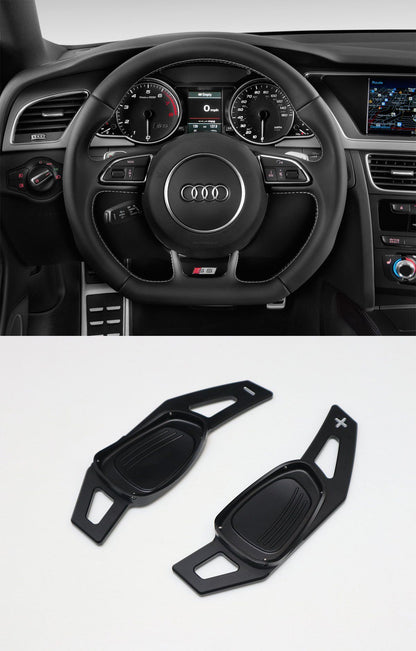 Pinalloy Black Metal Alloy Steering Paddle Shifter Extension for Audi A5 S3 S5 S6 SQ5 RS3 RS6 RS7 2014-17 - Pinalloy Online Auto Accessories Lightweight Car Kit 