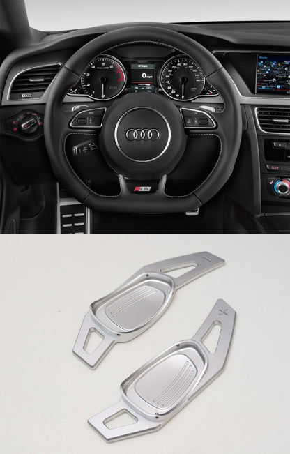 Pinalloy Silver Metal Alloy Steering Paddle Shifter Extension for Audi A5 S3 S5 S6 SQ5 RS3 RS6 RS7 2014-17 - Pinalloy Online Auto Accessories Lightweight Car Kit 