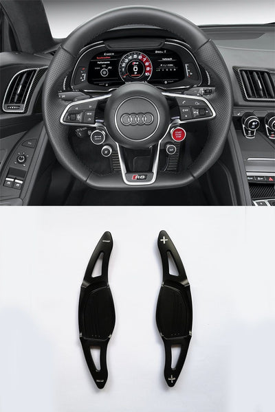Pinalloy Black Metal Steering Wheel Paddle Shifter for New Audi R8 RS3 RS4 RS5 TT RS - Pinalloy Online Auto Accessories Lightweight Car Kit 