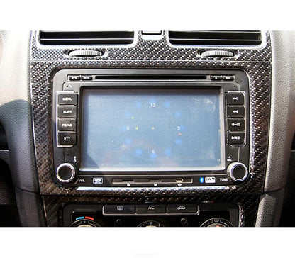 Pinalloy Real Carbon Fiber Center Radio Console Dash Audio Frame for MK5 MK6 2009 - 2013 - Pinalloy Online Auto Accessories Lightweight Car Kit 