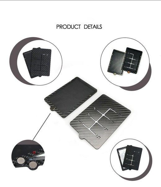 Pinalloy Magnetic Real Carbon Fiber Travel Card Car License Card Holder Case - Pinalloy Online Auto Accessories Lightweight Car Kit 