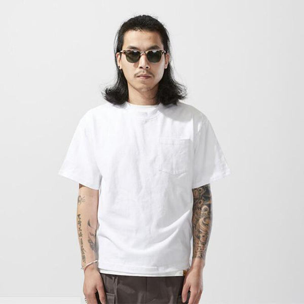 Pinalloy Classic Pocket Short Sleeve White Summer Round Neck Tee Cotton T-Shirt - Pinalloy Online Auto Accessories Lightweight Car Kit 