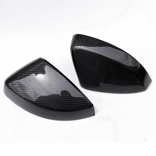 (Set of 2) Pinalloy Real Carbon Fiber Side Door Mirror Cover Trim For Audi A3 S3 2014 - 2018 - Pinalloy Online Auto Accessories Lightweight Car Kit 