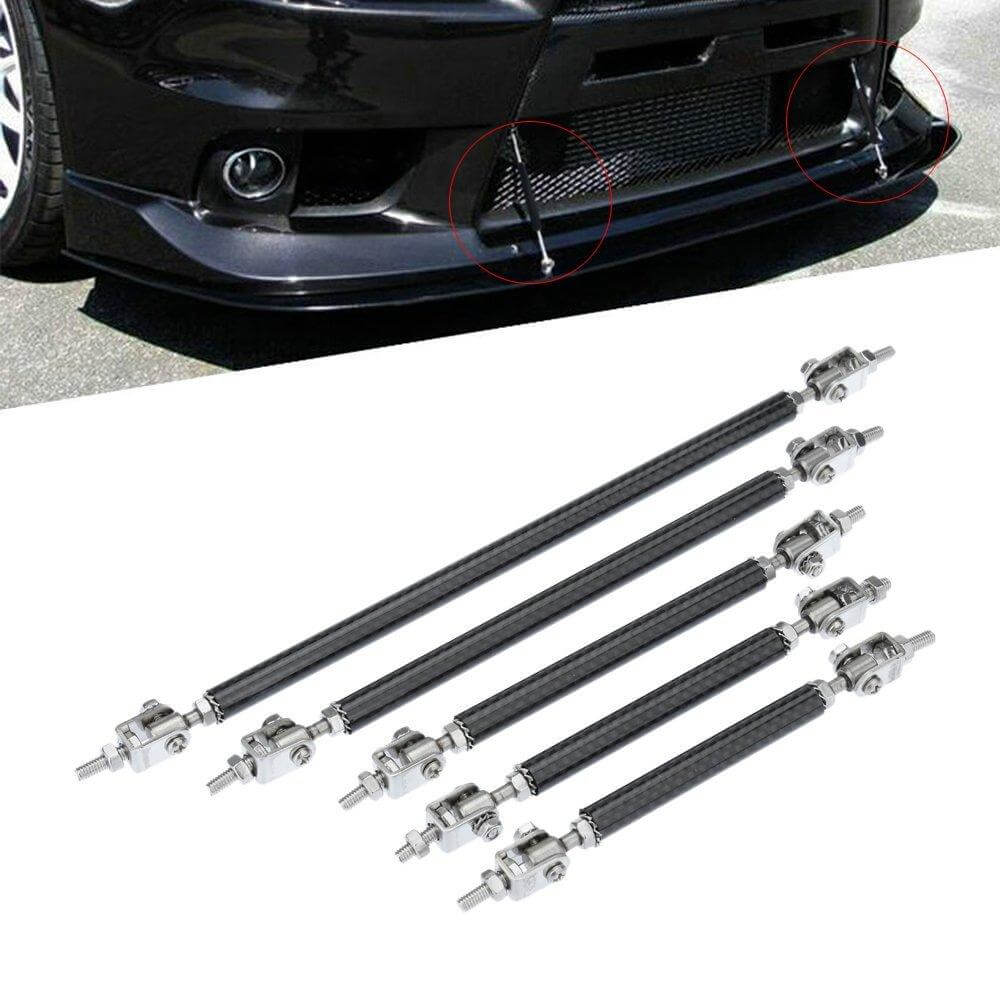 (Set of 2) Adjustable Carbon Fiber Front Bumper Lip Splitter Strut Tie Bar Support Rod - Pinalloy Online Auto Accessories Lightweight Car Kit 