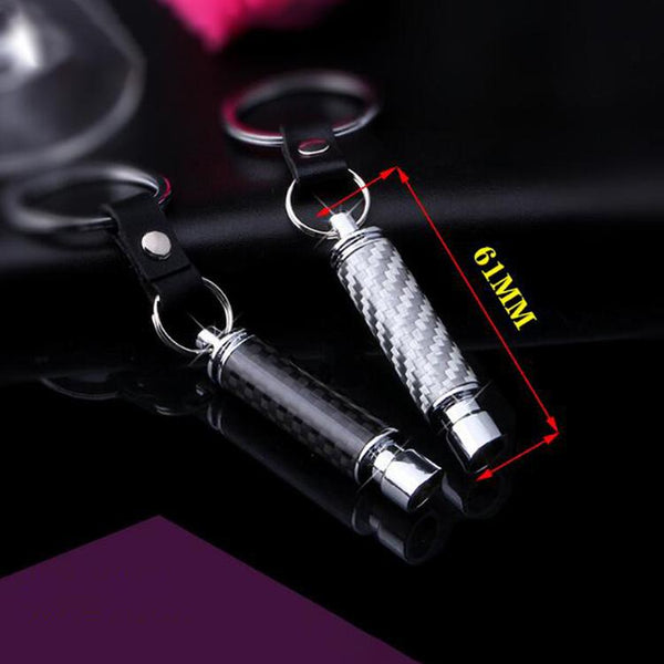 Pinalloy Carbon Fiber Metal Buckle Shape Bullet Key Chain Key Ring Key Fob - Pinalloy Online Auto Accessories Lightweight Car Kit 