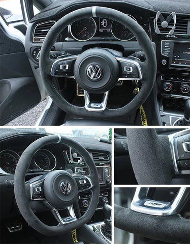 Alcantara Steering Wheel Cover for Volkswagen Golf MK 6 7 GTI