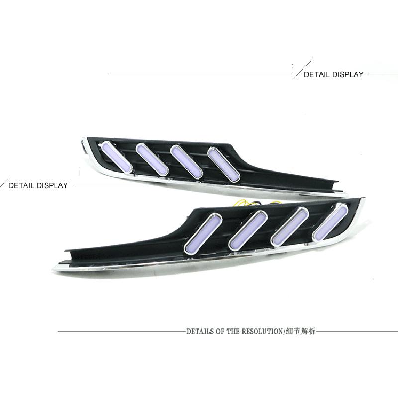 Pinalloy Fog Light Trim with Sequential Blink Turn Signal Light for VW Volkswagen MK7 2014-2016 - Pinalloy Online Auto Accessories Lightweight Car Kit 