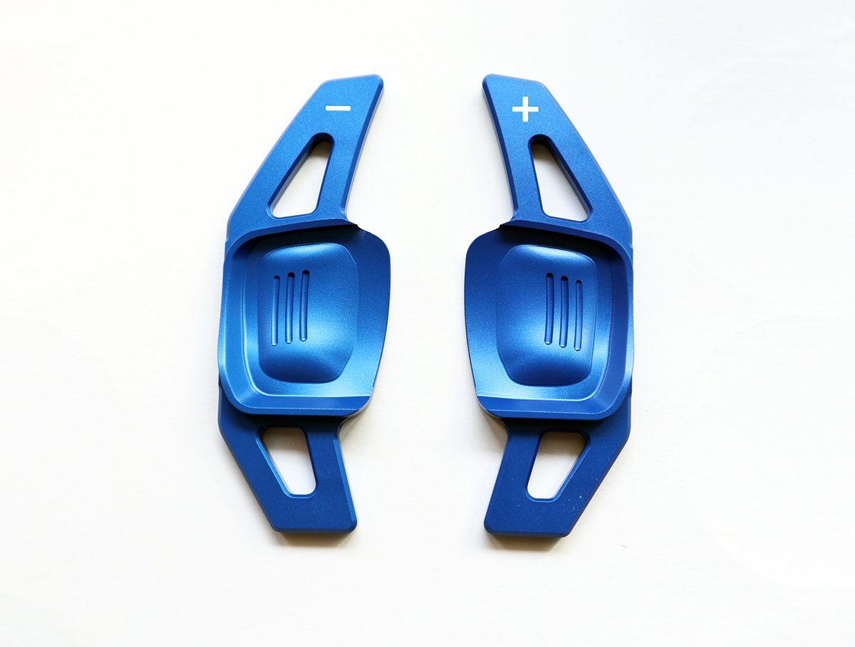 Pinalloy Blue DSG Paddle Shifter Extension for Volkswagen VW Tiguan L Teramont PHIDEON C-TREK - Pinalloy Online Auto Accessories Lightweight Car Kit 