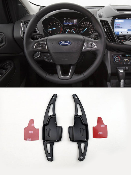 Pinalloy Black Metal DSG Paddle Shifter Extensions for Ford Focus 2015-2018 Escape Ecosport - Pinalloy Online Auto Accessories Lightweight Car Kit 