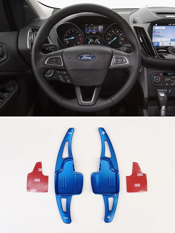 Pinalloy Blue Metal DSG Paddle Shifter Extensions for Ford Focus 2015-2018 Escape Ecosport - Pinalloy Online Auto Accessories Lightweight Car Kit 