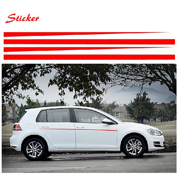 Pinalloy Set of Racing Side Stripes Decal Sticker Graphic for Volkswagen VW Golf MK7 MK7.5 2003-2016 - Pinalloy Online Auto Accessories Lightweight Car Kit 