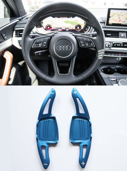 Aluminum DSG Paddle Shift Extensions for Automatic Audi A/S/Q Series TT TTS (Blue) - Pinalloy Online Auto Accessories Lightweight Car Kit 