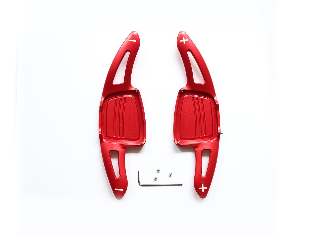 Aluminum DSG Paddle Shift Extensions for Automatic Audi A/S/Q Series TT TTS (Red) - Pinalloy Online Auto Accessories Lightweight Car Kit 
