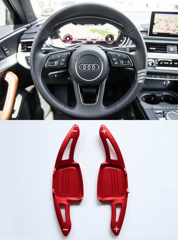 Aluminum DSG Paddle Shift Extensions for Automatic Audi A/S/Q Series TT TTS (Red) - Pinalloy Online Auto Accessories Lightweight Car Kit 