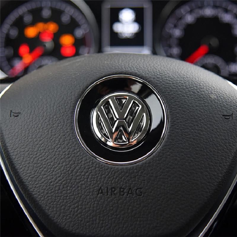 Pinalloy Steering Wheel Carbon Fiber Sticker Badge Emblem for Volkswagen VW