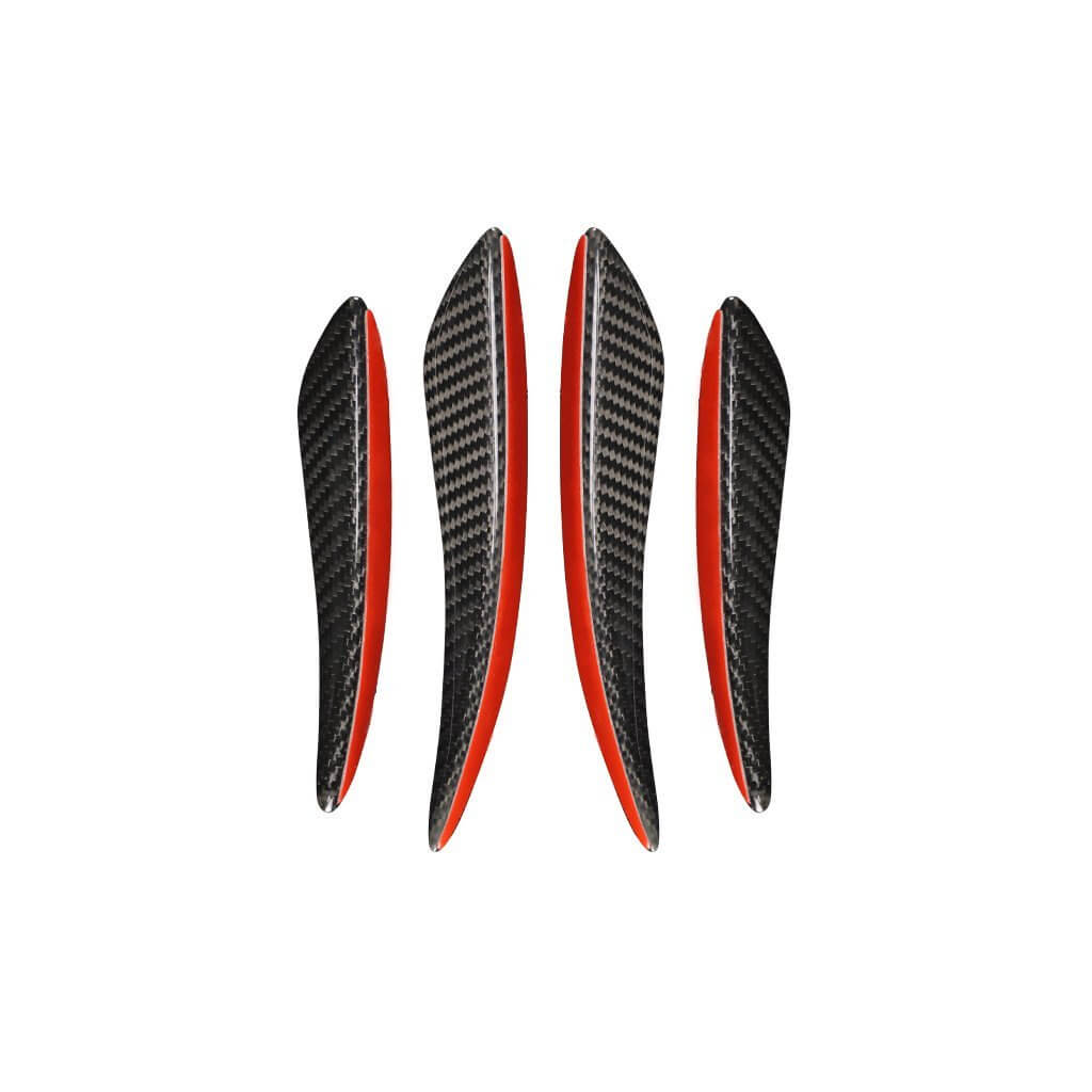 (Set of 4) Universal Carbon Fiber Trim Bumper Fin Wind Knife Kit (V.2) - Pinalloy Online Auto Accessories Lightweight Car Kit 