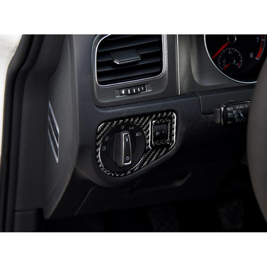 Carbon Fiber Stickers Headlight Switch Button for VW GTI Mk7 - Pinalloy Online Auto Accessories Lightweight Car Kit 
