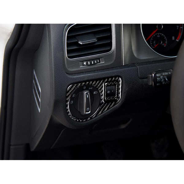 Carbon Fiber Stickers Headlight Switch Button for VW GTI Mk7 - Pinalloy Online Auto Accessories Lightweight Car Kit 