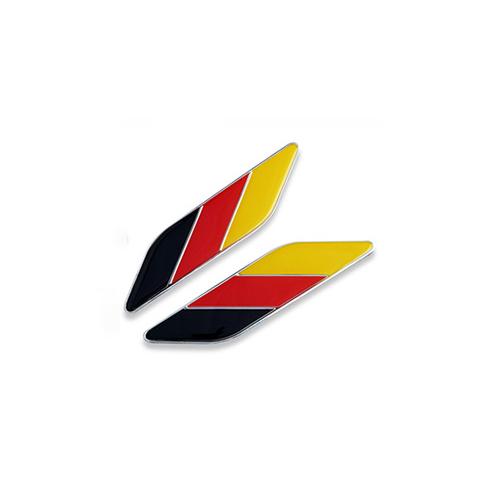 (Set of 2pcs) Pinalloy Chrome Car Sticker Emblem with National Flag - Pinalloy Online Auto Accessories Lightweight Car Kit 