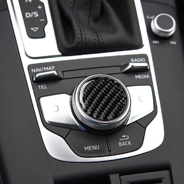 Carbon Fiber Made Press Button Sticker for Audi A3 A4L 2014-2019 - Pinalloy Online Auto Accessories Lightweight Car Kit 