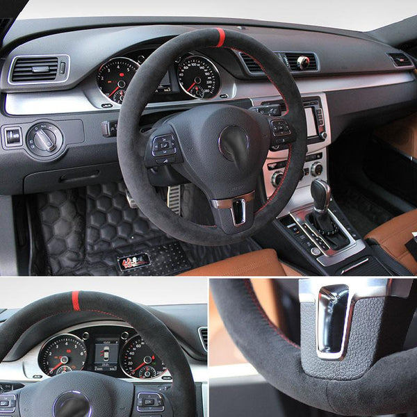 Pinalloy Synthetic Cashmere Steering Wheel Cover for Volkswagen MK6 Teramont Touran PASSAT MAGOTAN TIGUANL - Pinalloy Online Auto Accessories Lightweight Car Kit 