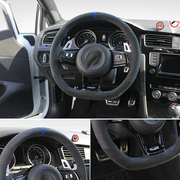 Pinalloy Synthetic Cashmere Steering Wheel Cover for Volkswagen MK6 Teramont Touran PASSAT MAGOTAN TIGUANL - Pinalloy Online Auto Accessories Lightweight Car Kit 