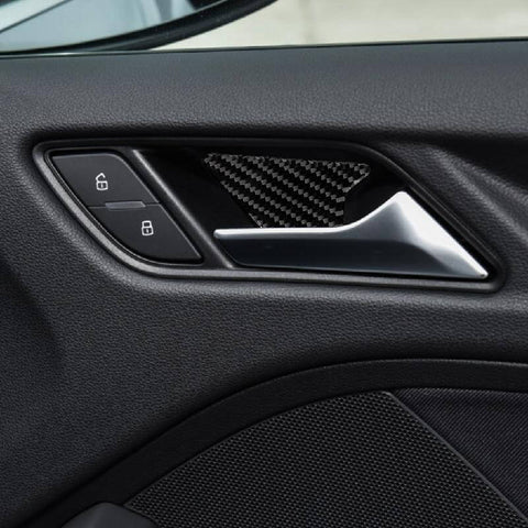 (4pcs per Set) Carbon Fiber Interior Door Handle Cover Sticker for A3 S3 8V 2014 - 2019 - Pinalloy Online Auto Accessories Lightweight Car Kit 