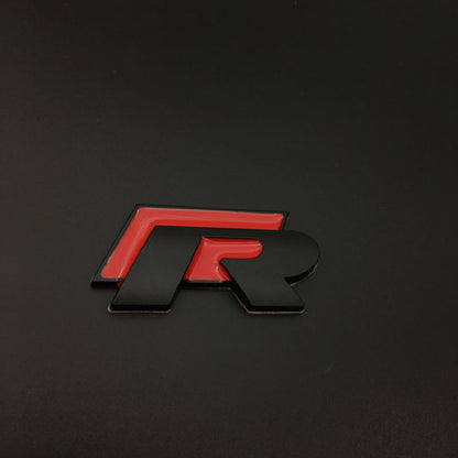 Adesivi Pinalloy in ABS nero rosso con emblema e scritta R