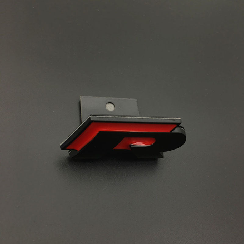 Adesivi Pinalloy in ABS nero rosso con emblema e scritta R