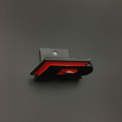 Adesivi Pinalloy in ABS nero rosso con emblema e scritta R