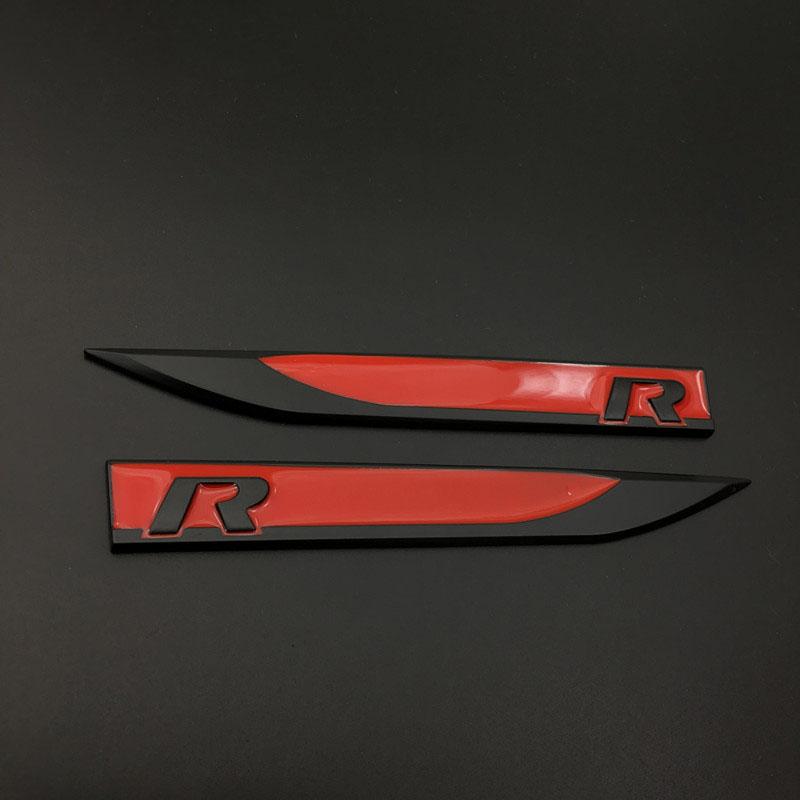 Pinalloy Black Red ABS Stickers Mark Emblem with R Wording
