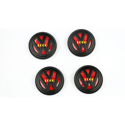 Pinalloy Black Red Wheel Hub Caps Emblem Badge Sticker for VW Golf MK7 MK7.5