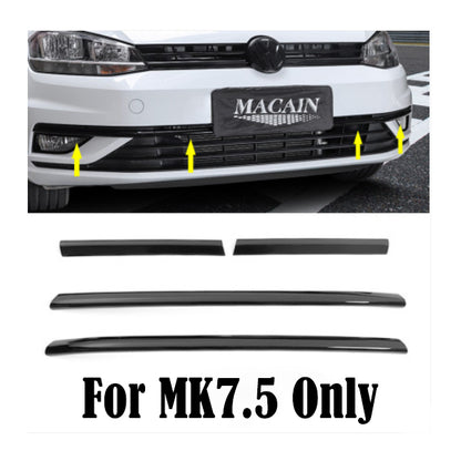 Pinalloy Glossy Black Front Frame Grill ABS Sticker Line Liner For VW MK7.5 2018+