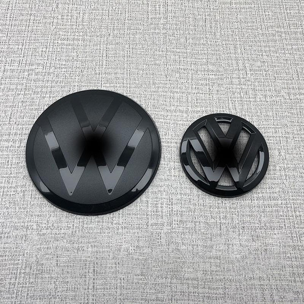 4pcs Volkswagen Logo Door Edge Protection Polymer Sticker Emblem Black
