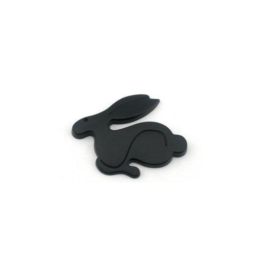 3D Thick ABS Rabbit Badge Emblem (Matted Black)