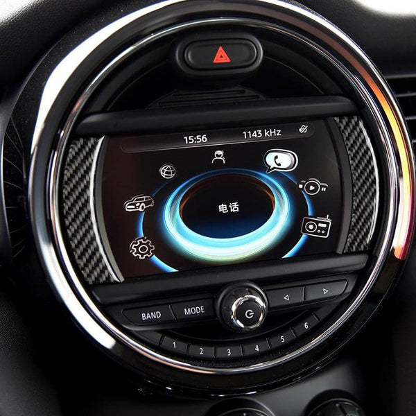 (2pcs per set) ABS Interior Carbon Fiber Navigation Screen Frame Trim Sticker For MINI Cooper F54 F55 F56 F60 (Ver.1)