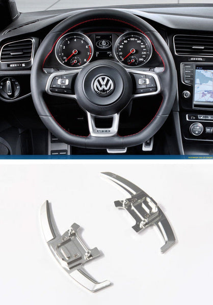 Pinalloy Aluminum Silver Paddle Shifter Extension for Automatic DSG Steering Wheel VW Golf MK7 Scirocco GTi R (Replacement Ver.)