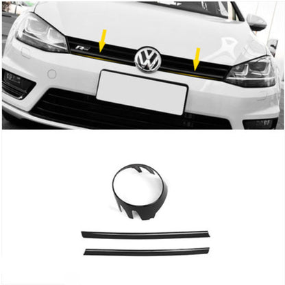 Glossy Black Front Grille Frame Overlay Sticker Line Liner for MK7 2014-2017