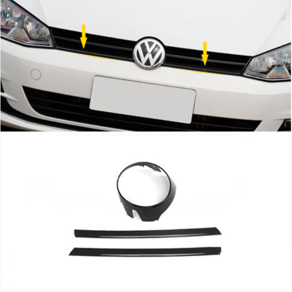 Glossy Black Front Grille Frame Overlay Sticker Line Liner for MK7 2014-2017