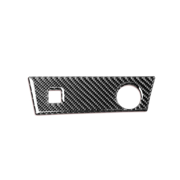 ABS Carbon Fiber Interior Cigarette Lighter Panel Decorative stickers Frame For 2017-19 Audi A4L A5 (Full Black)